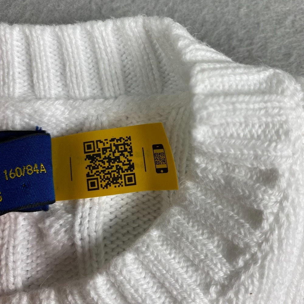 Polo Ralph Lauren Womens Cable Knit Short Sleeve Sweater White S Preppy pony - Picture 4 of 16